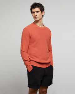 Pigment Dye Cotton Sweater in Spiced-Ginger - 3 - Onia
