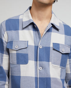 Blanket Jacket in Vintage-Blue-Buffalo-Plaid - 5 - Onia