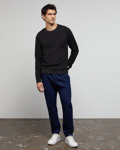 Waffle Crewneck Sweater in Black - 5 - Onia
