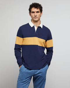 Long Sleeve Rugby Polo in Deep-Navy - 2 - Onia