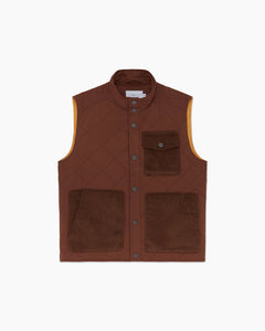 Quilted Twill Vest in Bison - 2 - Onia