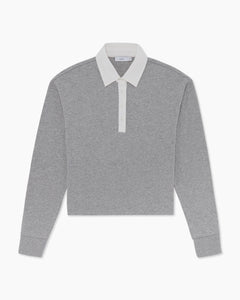 Cropped Rugby Polo in Light-Heather-Grey - 1 - Onia