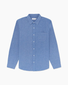 Washed Oxford Long Sleeve Shirt in Oxford-Blue - 1 - Onia