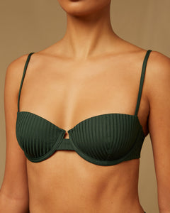 Dalia Bikini Top in Forest Green - 1 - Onia
