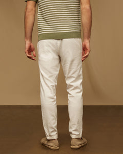 Stretch Linen Traveler Pant in White - 4 - Onia