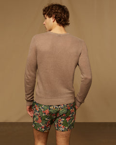 Linen Henley Sweater in Cashew - 4 - Onia