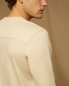 Long Sleeve Cotton Modal Henley in Dove - 5 - Onia