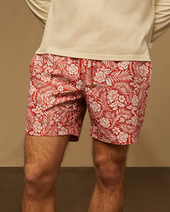 Comfort Lined Swim Trunk in Burnt Ochre White - 2 - Onia