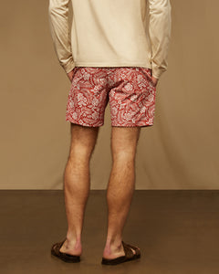 Comfort Lined Swim Trunk in Burnt Ochre White - 4 - Onia