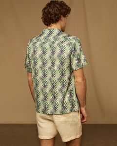 Viscose Convertible Camp Shirt in Palm Frond Multi - 4 - Onia