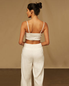 Air Linen Smocked Tank in White - 5 - Onia