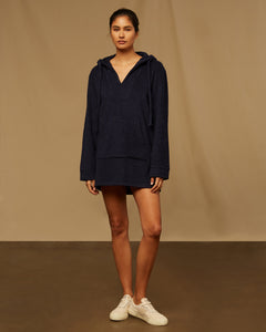 Towel Terry Poncho in Deep Navy - 5 - Onia