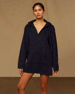 Towel Terry Poncho in Deep Navy - 2 - Onia