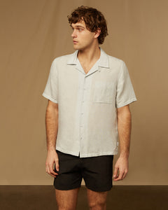 Air Linen Convertible Camp Shirt in Fog Blue - 1 - Onia