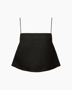 Air Linen Square Neck Tank in Black - 1 - Onia