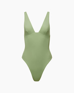 V-Neck One Piece in Palm Frond - 1 - Onia