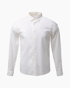 Linen Long Sleeve Roll-Up Shirt in White - 1 - Onia