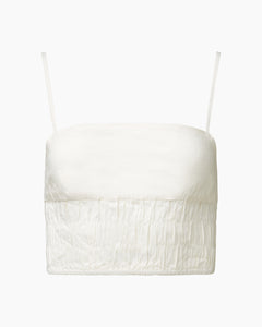Air Linen Smocked Tank in White - 1 - Onia