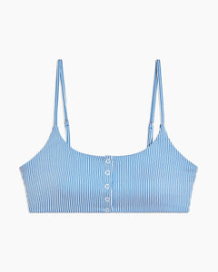 Veronica Bikini Top in Snorkel-Blue-Striped - 2 - Onia